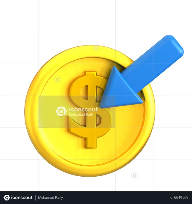 Dollar en baisse  3D Icon