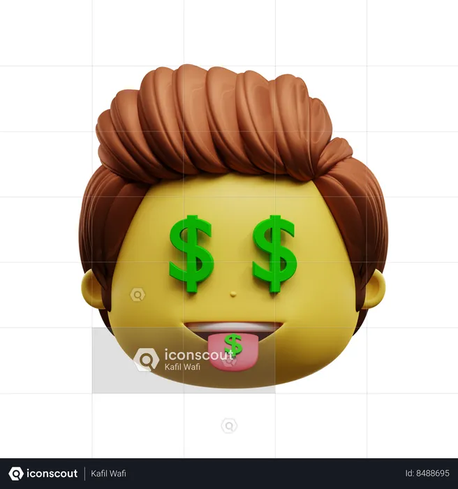 Dollar Eye Face Emoji Emoji 3D Icon