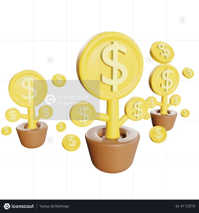 Dollar growth  3D Illustration