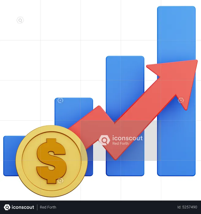 Dollar Growth Chart  3D Icon
