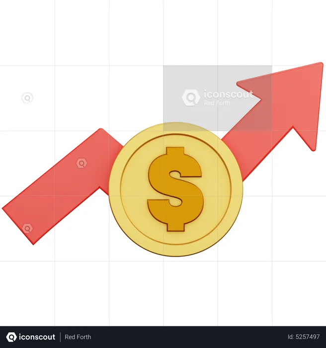 Dollar Growth Graph  3D Icon