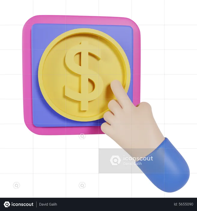 Dollar Hand Click  3D Icon