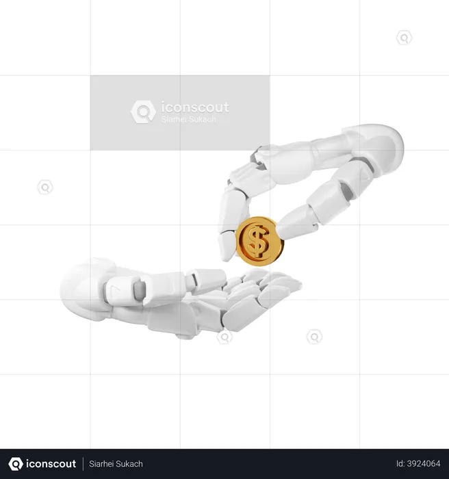 Dollar Holding Gesture  3D Illustration