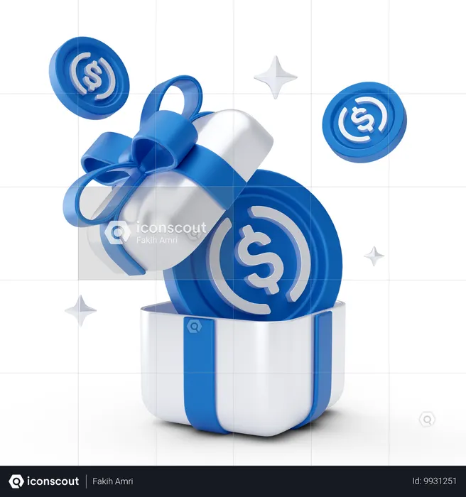 Dollar in gift box  3D Icon