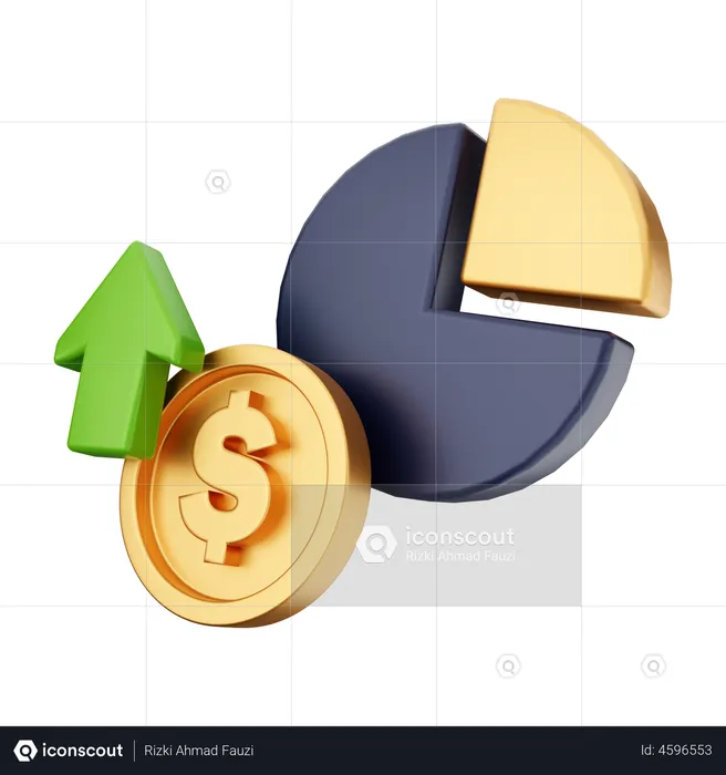 Dollar Increase Graph  3D Illustration