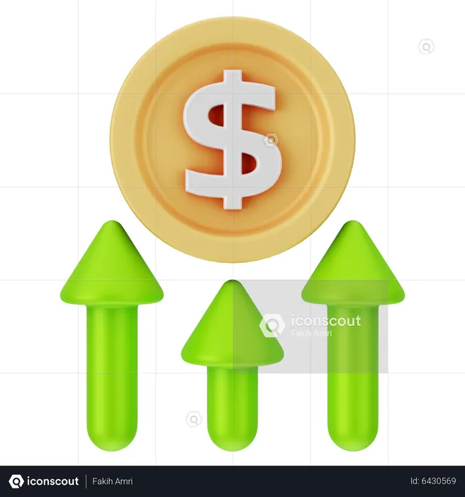 Dollar Increasing  3D Icon