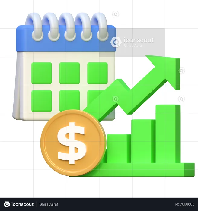 Dollar Investment Price Up  3D Icon