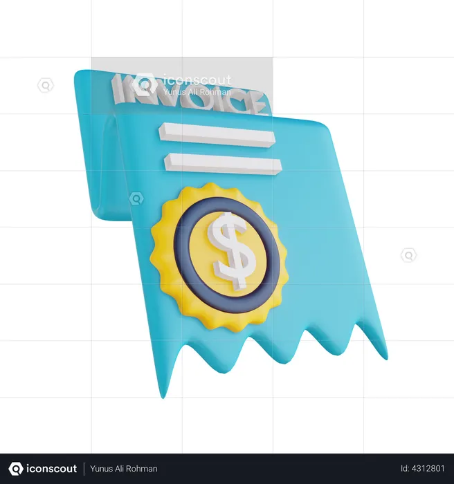 Dollar Invoice  3D Illustration
