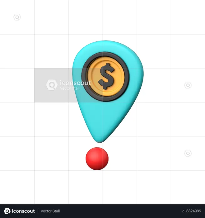 Dollar Location  3D Icon