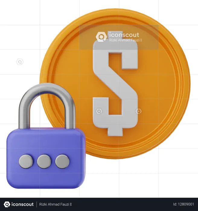 Verrouillage du dollar  3D Icon