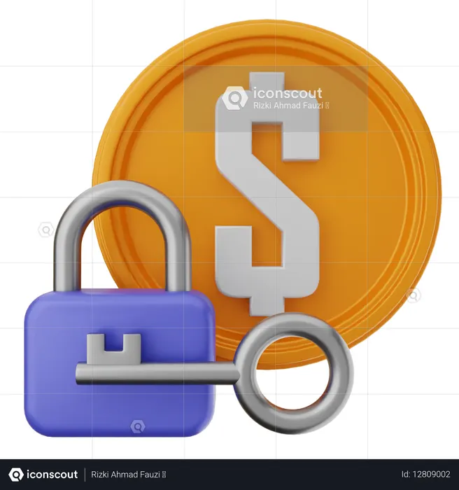Verrouillage du dollar  3D Icon