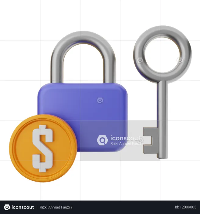 Verrouillage du dollar  3D Icon