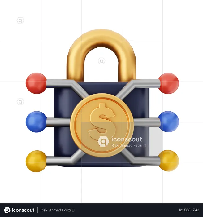 Dollar Lock  3D Icon