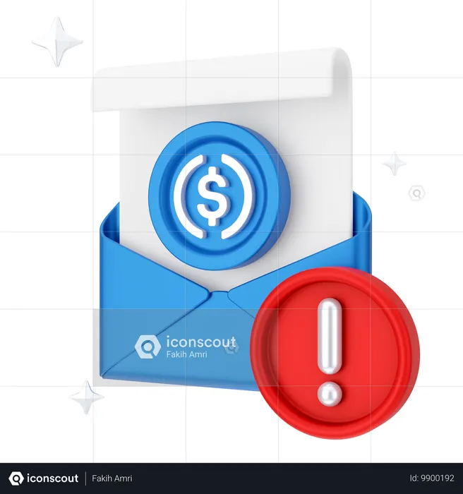 Dollar mail alert  3D Icon