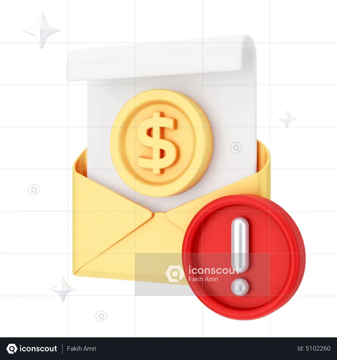 Dollar Mail Alert  3D Icon