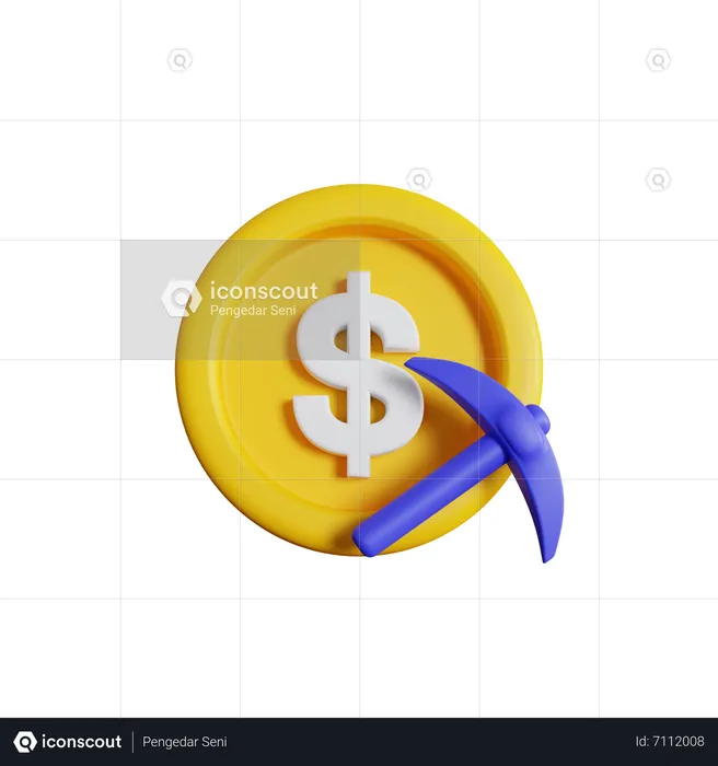 Dollar Mining  3D Icon