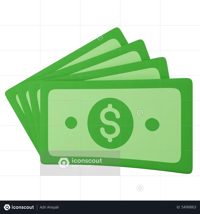 Dollar Money  3D Icon