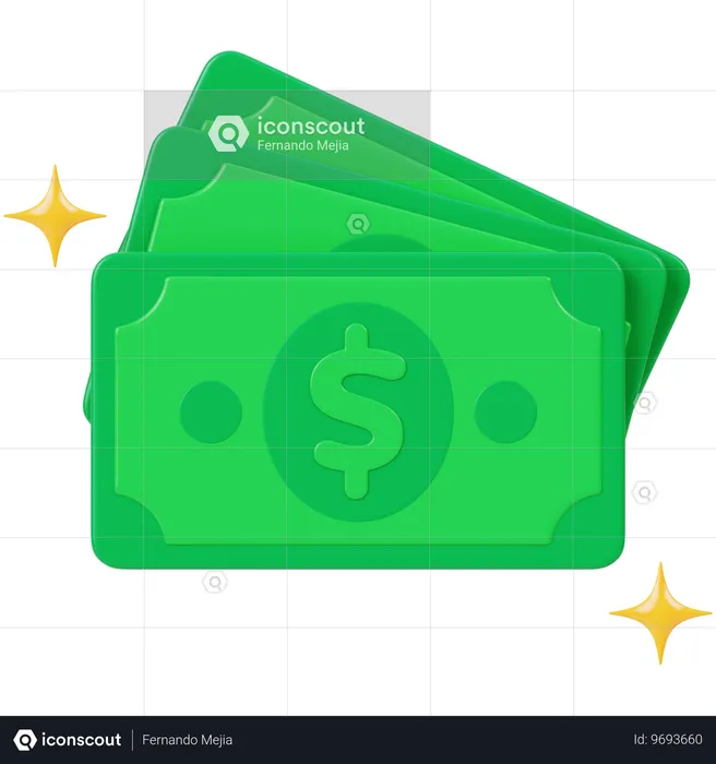 Dollar Money  3D Icon