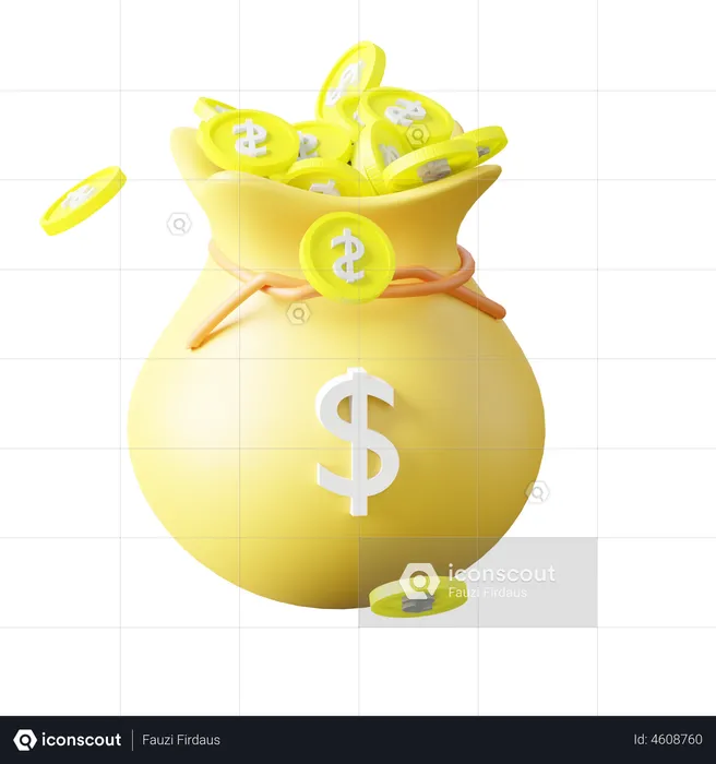 Dollar Money Bag  3D Icon