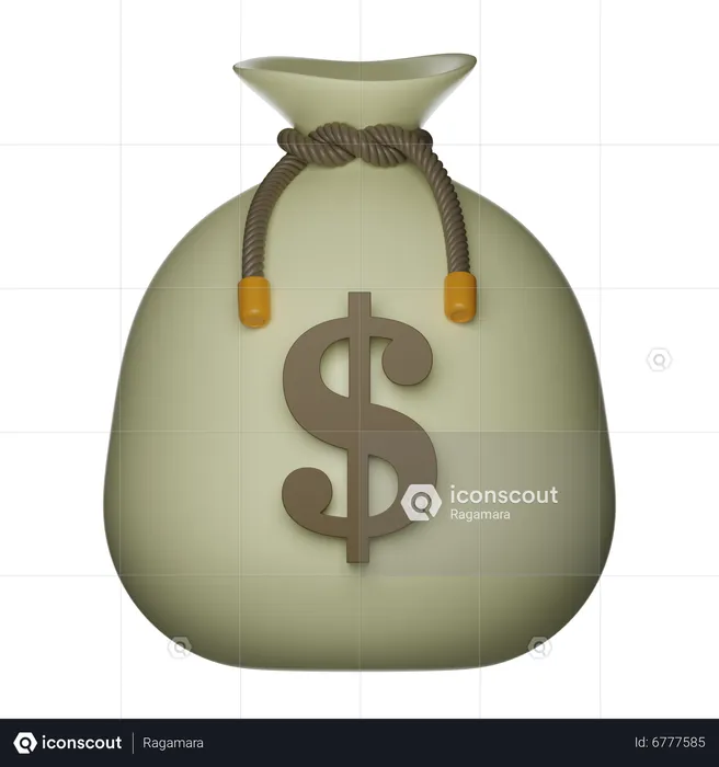 Dollar Money Bag  3D Icon
