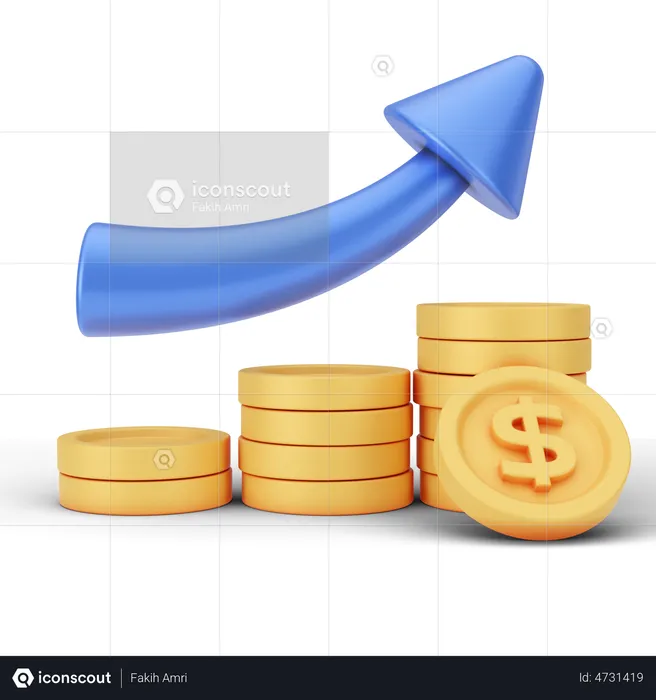 Dollar Money Increase  3D Illustration