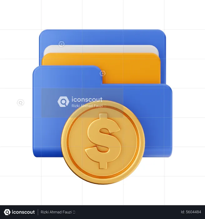 Ordner für Dollarmünzen  3D Icon