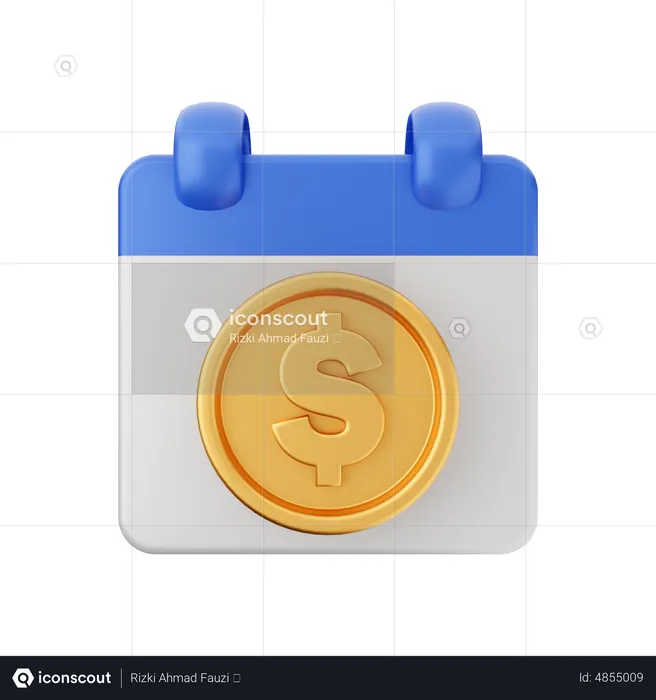 Dollar Payment Date  3D Icon