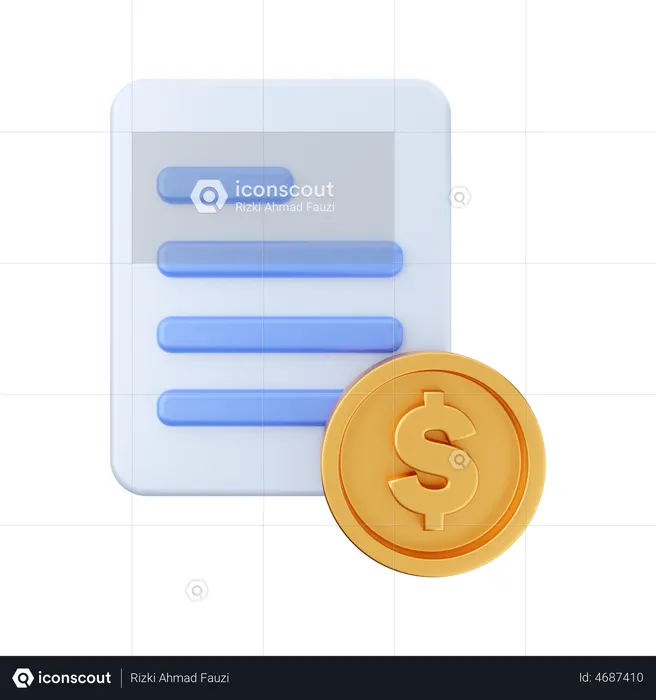 Dollar Payment File  3D Illustration