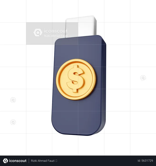 Dollar Pendrive  3D Icon