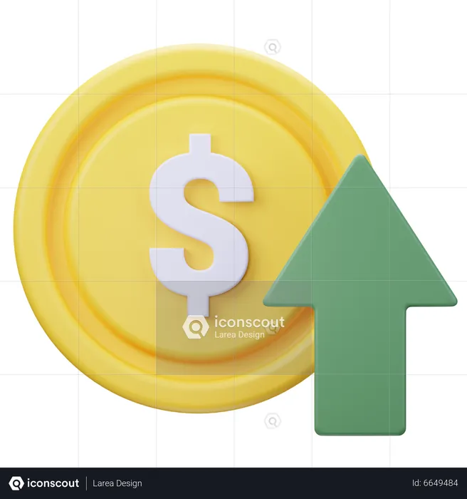 Dollar Price Up  3D Icon