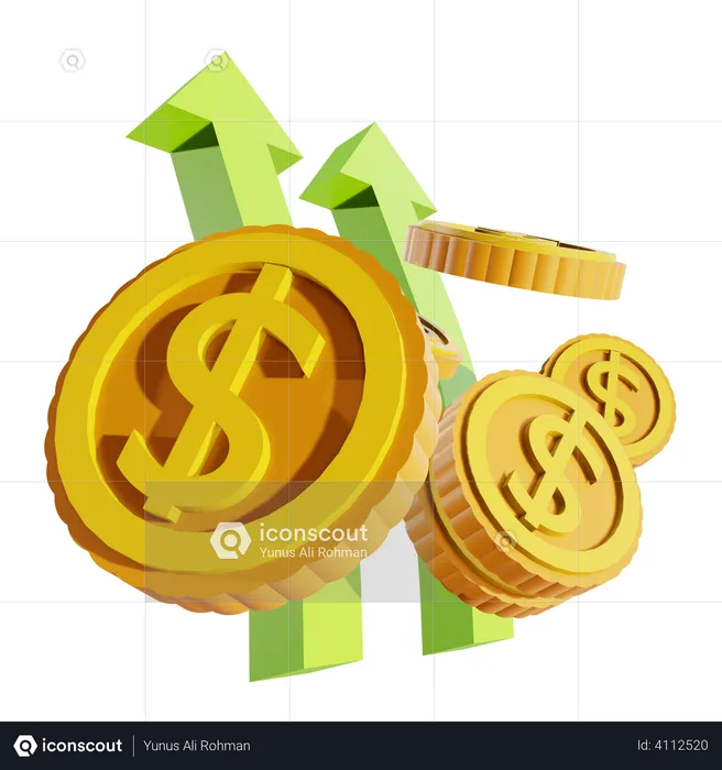 Dollar profit  3D Illustration