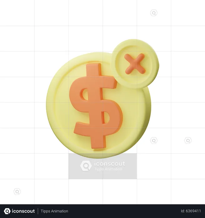Dollar Received Error  3D Icon