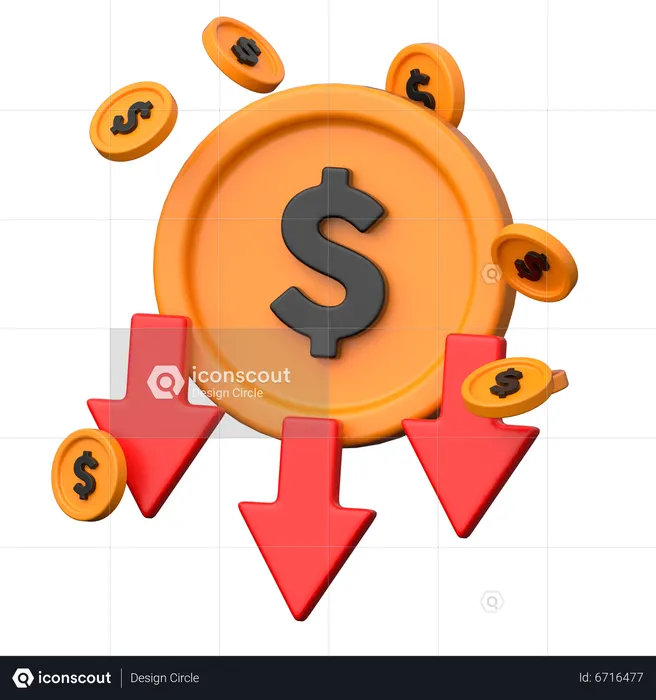 Dollar-Abnahme  3D Icon