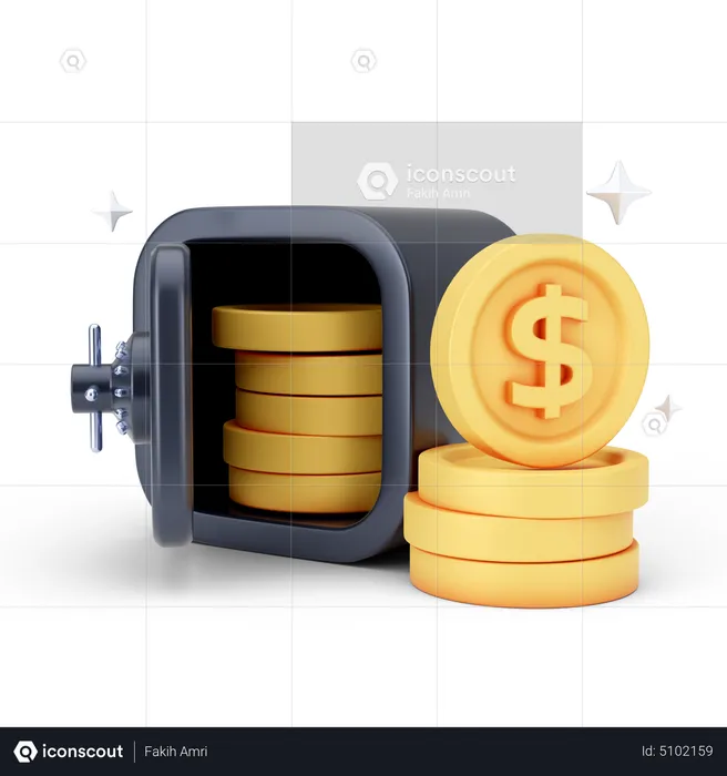 Dollar Safe  3D Icon