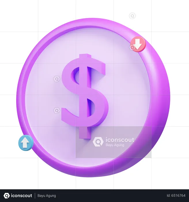 Dollar-Schwankung  3D Icon