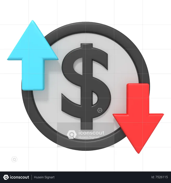 Dollar-Schwankung Emoji 3D Icon