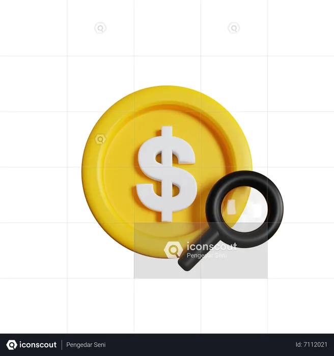 Dollar Search  3D Icon