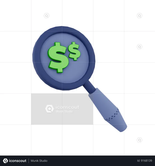 Dollar Search  3D Icon