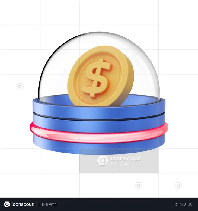 Dollar Secure Money  3D Illustration