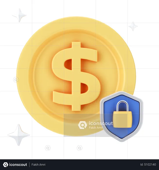 Sécurité du dollar  3D Icon