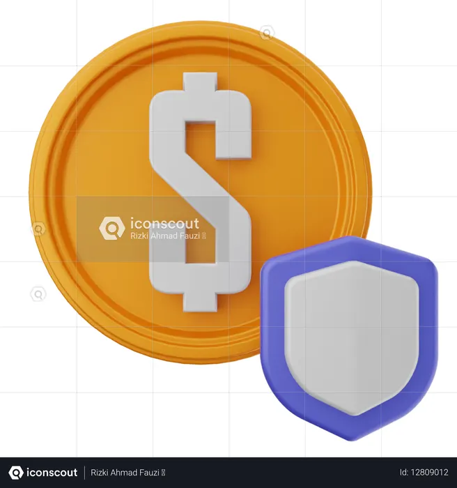 Bouclier du dollar  3D Icon
