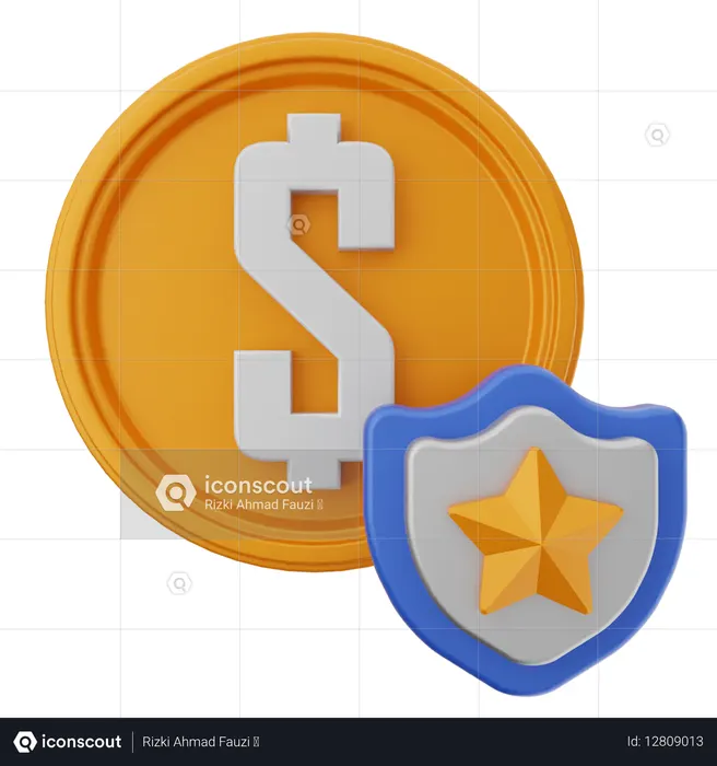 Bouclier du dollar  3D Icon
