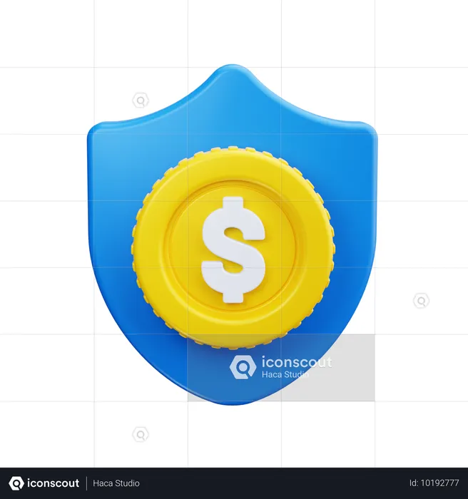 Dollar Shield  3D Icon