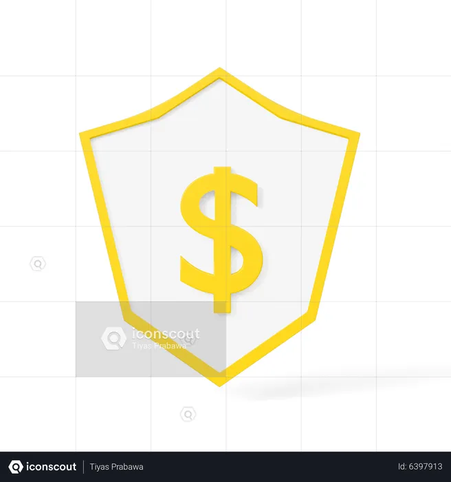 Dollar Shield  3D Icon