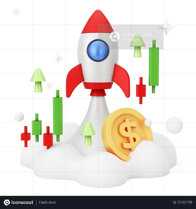 Dollar Startup  3D Icon
