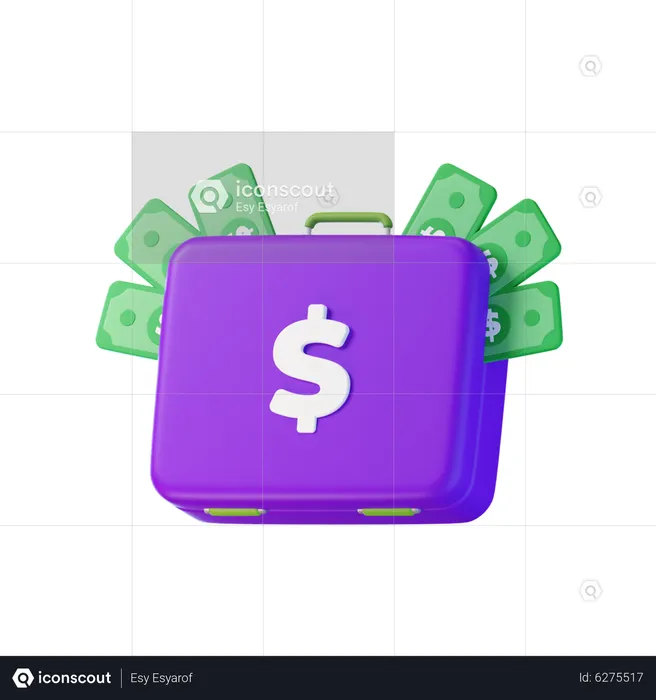 Dollar Suitcase  3D Icon