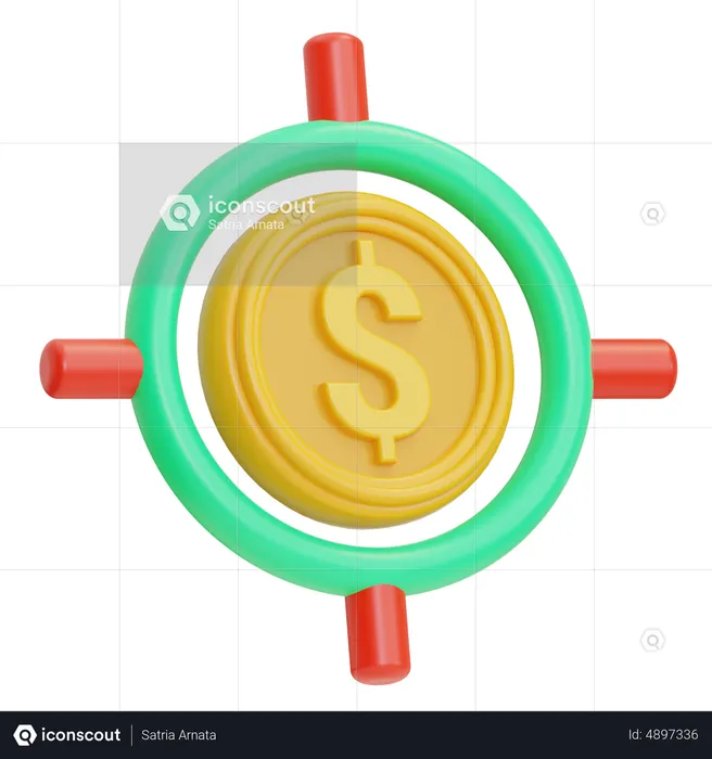 Dollar Target  3D Icon