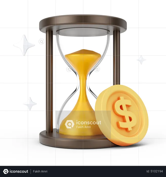 Dollar Timer  3D Icon
