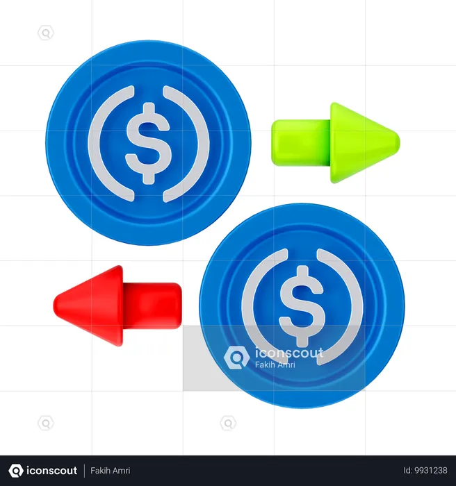 Dollarüberweisung  3D Icon