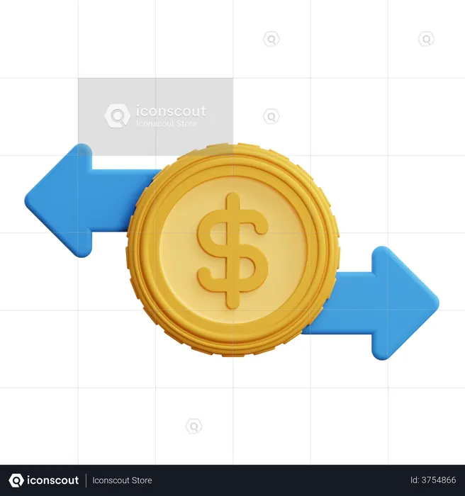 Dollar Transfer  3D Illustration